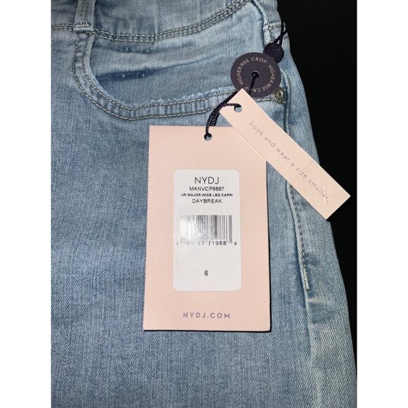 NYDJ New High Rise Major Wide Leg Capri Jeans in Cool Embrace Light Wash size 6 - Picture 10 of 16